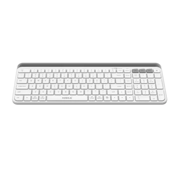 کیبورد وایرلس هیسکا HX-KE255 سفید از نمای کناری