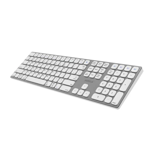 کیبورد بلوتوثی هیسکا HX-KE245 سفید از نمای کناری